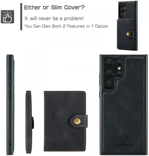 CaseMe JH-01 Samsung S23 Ultra Hoesje Magnetische Kaarthouder Zwart afbeelding 7