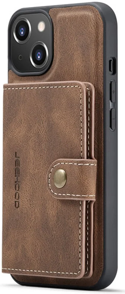 CaseMe JH-01 Apple iPhone 13 Hoesje met Magnetische Kaarthouder Bruin afbeelding 1