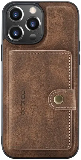 CaseMe JH-01 Apple iPhone 13 Hoesje met Magnetische Kaarthouder Bruin afbeelding 3