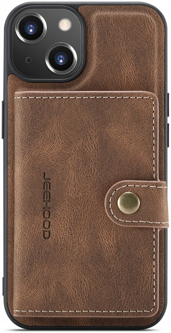 CaseMe JH-01 Apple iPhone 14 Hoesje met Magnetische Kaarthouder Bruin afbeelding 5