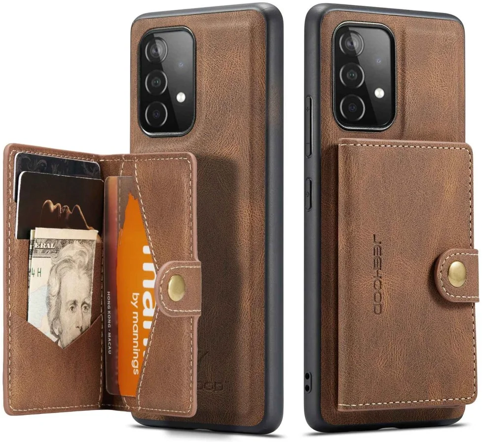 CaseMe JH-01 Samsung Galaxy A32 5G Hoesje Magnetische Pashouder Bruin afbeelding 1