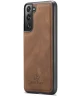 CaseMe JH-01 Samsung Galaxy S22 Hoesje Magnetische Kaarthouder Bruin