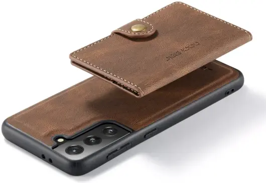 CaseMe JH-01 Samsung Galaxy S22 Hoesje Magnetische Kaarthouder Bruin afbeelding 13