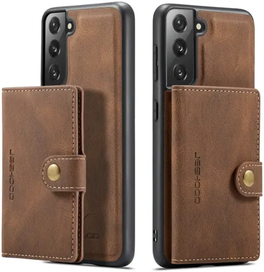 CaseMe JH-01 Samsung Galaxy S22 Hoesje Magnetische Kaarthouder Bruin afbeelding 2