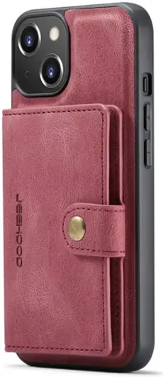 CaseMe JH-01 Apple iPhone 13 Hoesje met Magnetische Kaarthouder Rood afbeelding 1