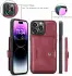 CaseMe JH-01 Apple iPhone 15 Pro Hoesje Magnetische Kaarthouder Rood afbeelding 7