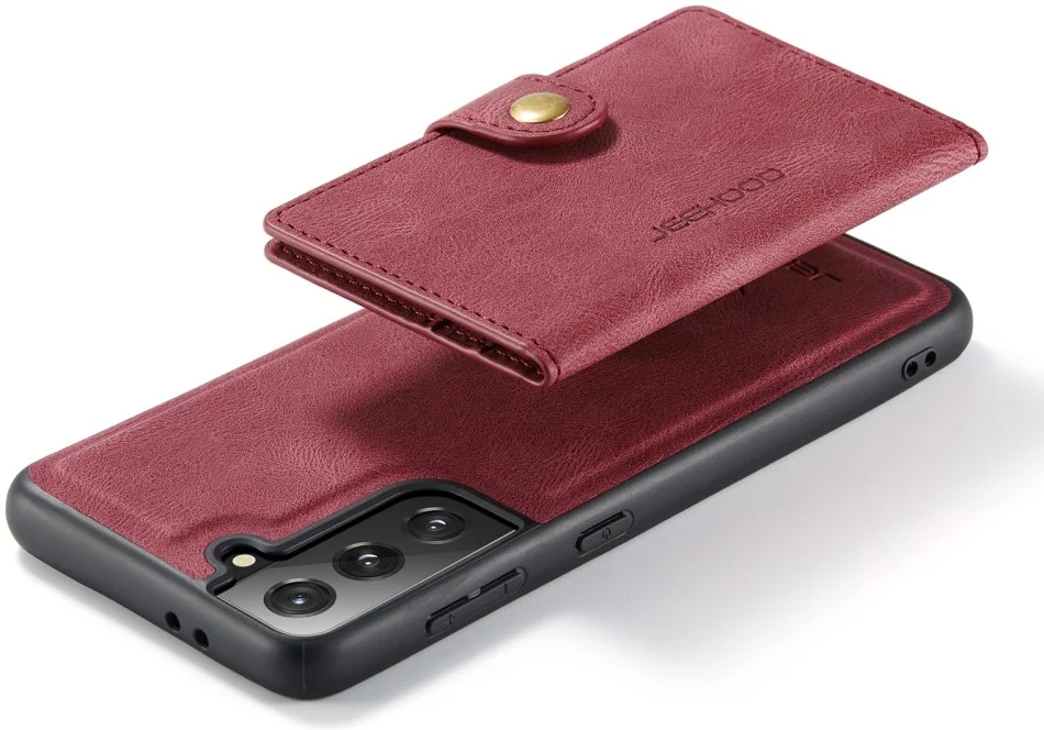 CaseMe JH-01 Samsung Galaxy S22 Hoesje Magnetische Kaarthouder Rood afbeelding 14