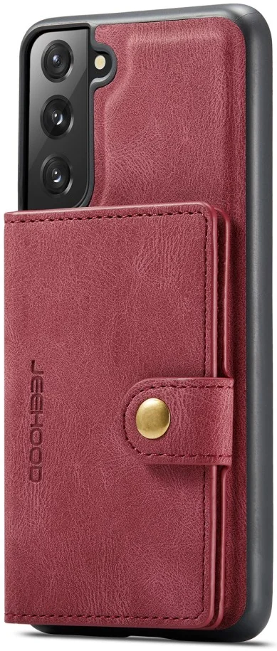 CaseMe JH-01 Samsung Galaxy S22 Hoesje Magnetische Kaarthouder Rood afbeelding 15
