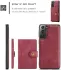 CaseMe JH-01 Samsung Galaxy S22 Hoesje Magnetische Kaarthouder Rood afbeelding 7