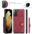 CaseMe JH-01 Samsung Galaxy S22 Hoesje Magnetische Kaarthouder Rood afbeelding 9
