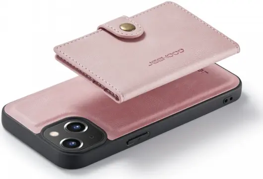 CaseMe JH-01 Apple iPhone 14 Hoesje met Magnetische Kaarthouder Roze afbeelding 2