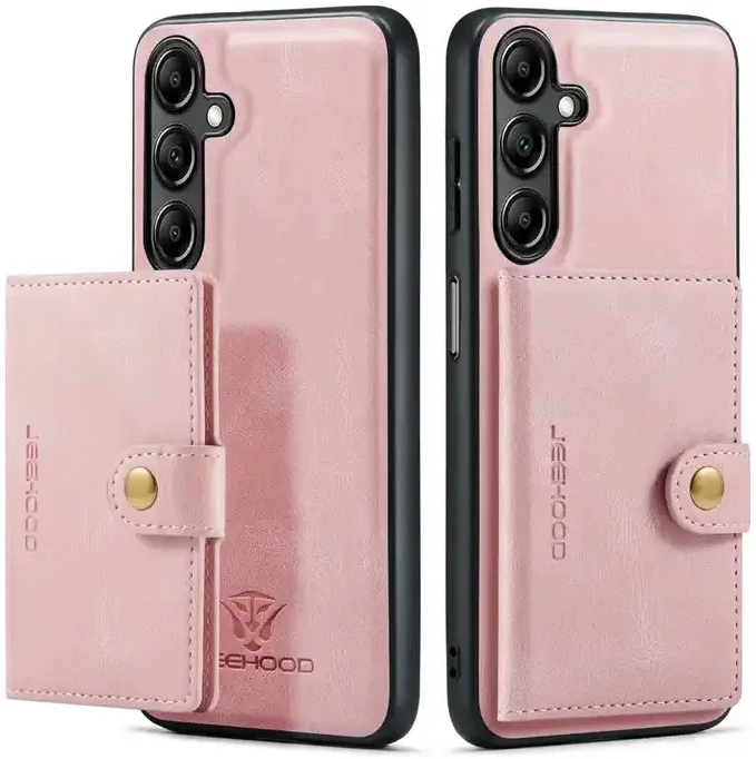 CaseMe JH-01 Samsung A14 5G Hoesje met Magnetische Kaarthouder Roze afbeelding 2
