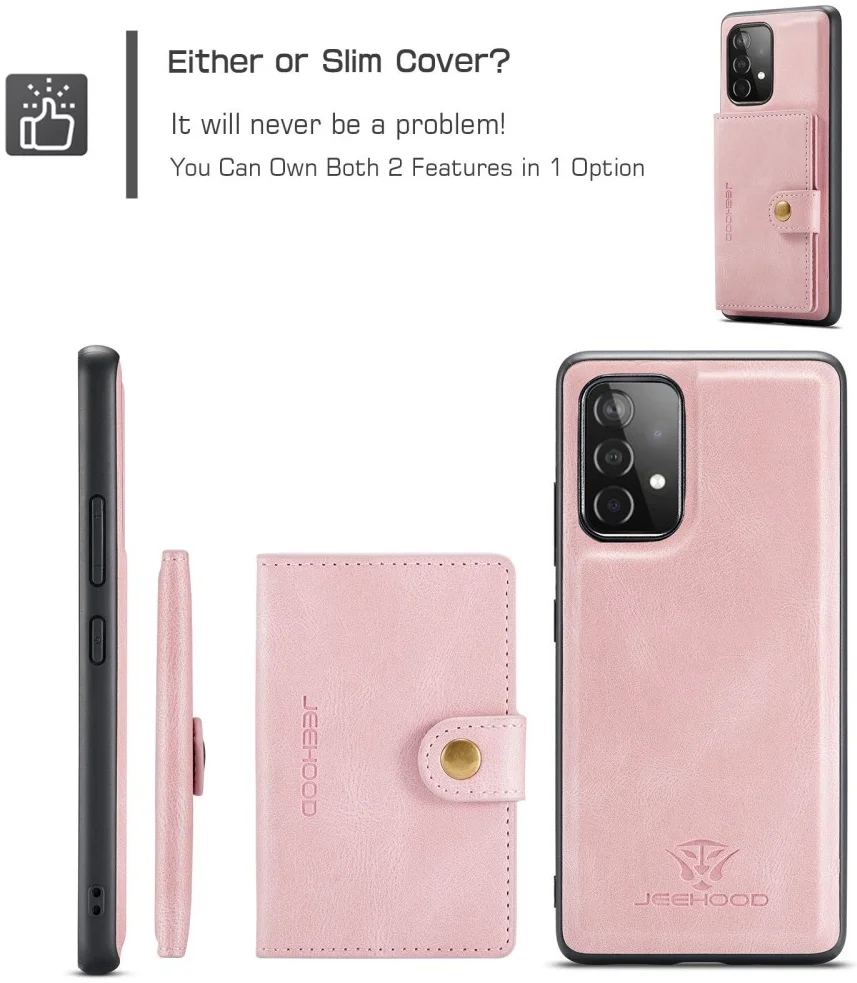 CaseMe JH-01 Samsung Galaxy A33 Hoesje Magnetische Kaarthouder Roze afbeelding 6