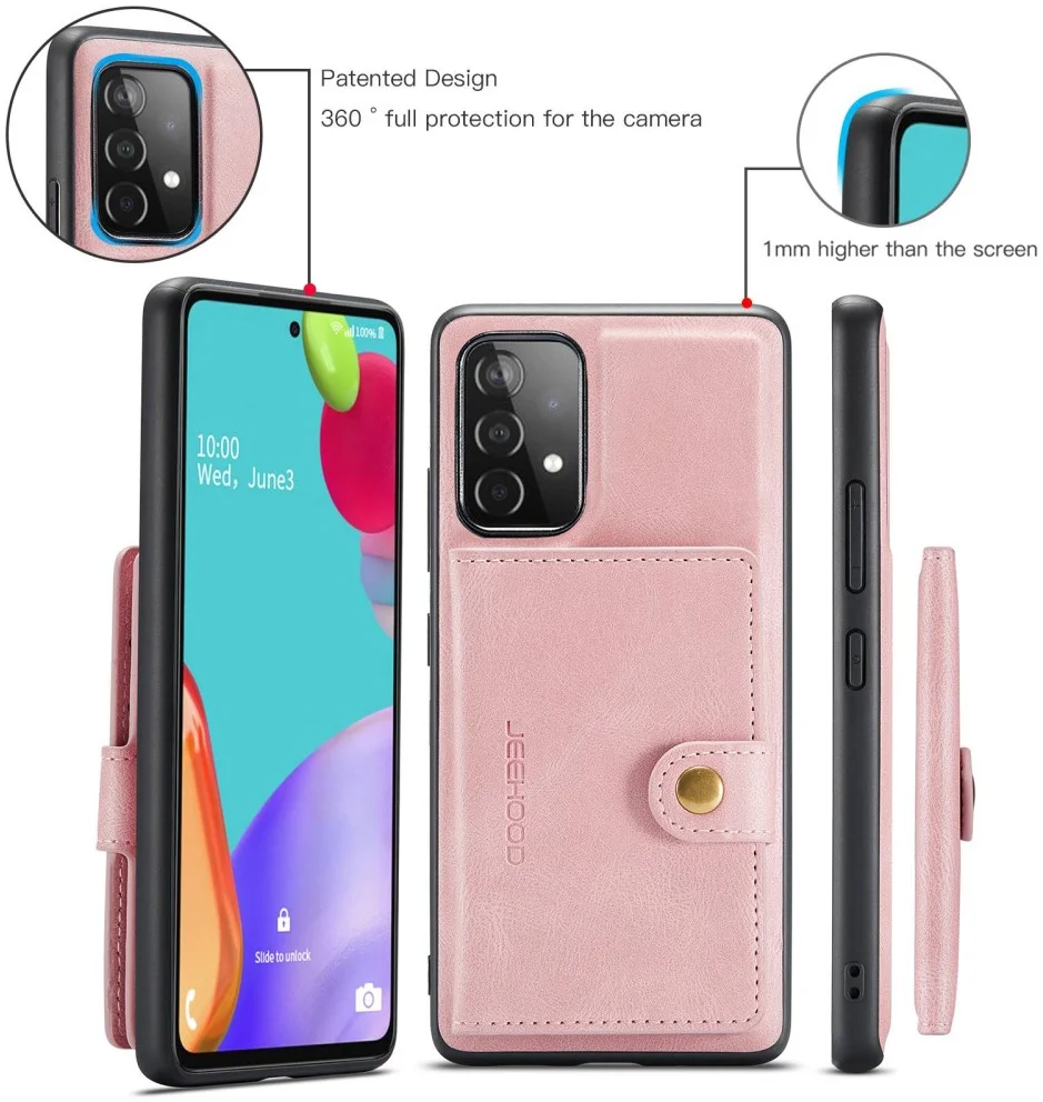 CaseMe JH-01 Samsung Galaxy A33 Hoesje Magnetische Kaarthouder Roze afbeelding 8