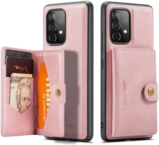 CaseMe JH-01 Samsung Galaxy A33 Hoesje Magnetische Kaarthouder Roze afbeelding 1