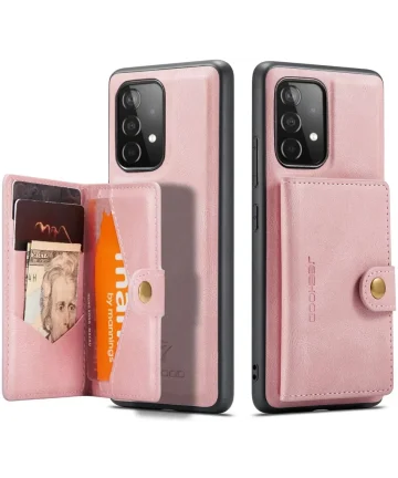 CaseMe JH-01 Samsung Galaxy A34 Hoesje Magnetische Kaarthouder Roze Hoesjes