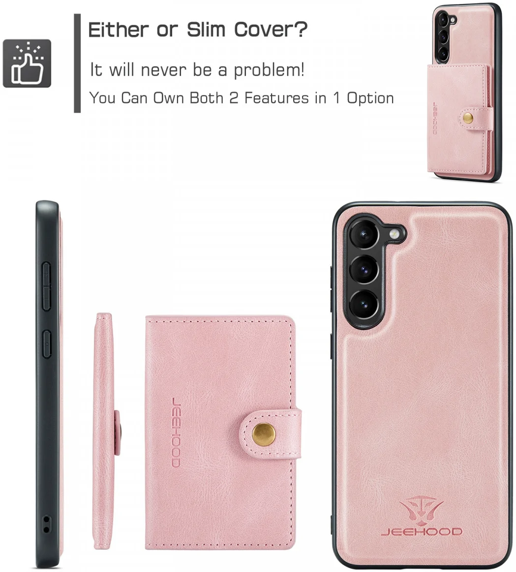 CaseMe JH-01 Samsung Galaxy A54 Hoesje Magnetische Kaarthouder Roze afbeelding 5