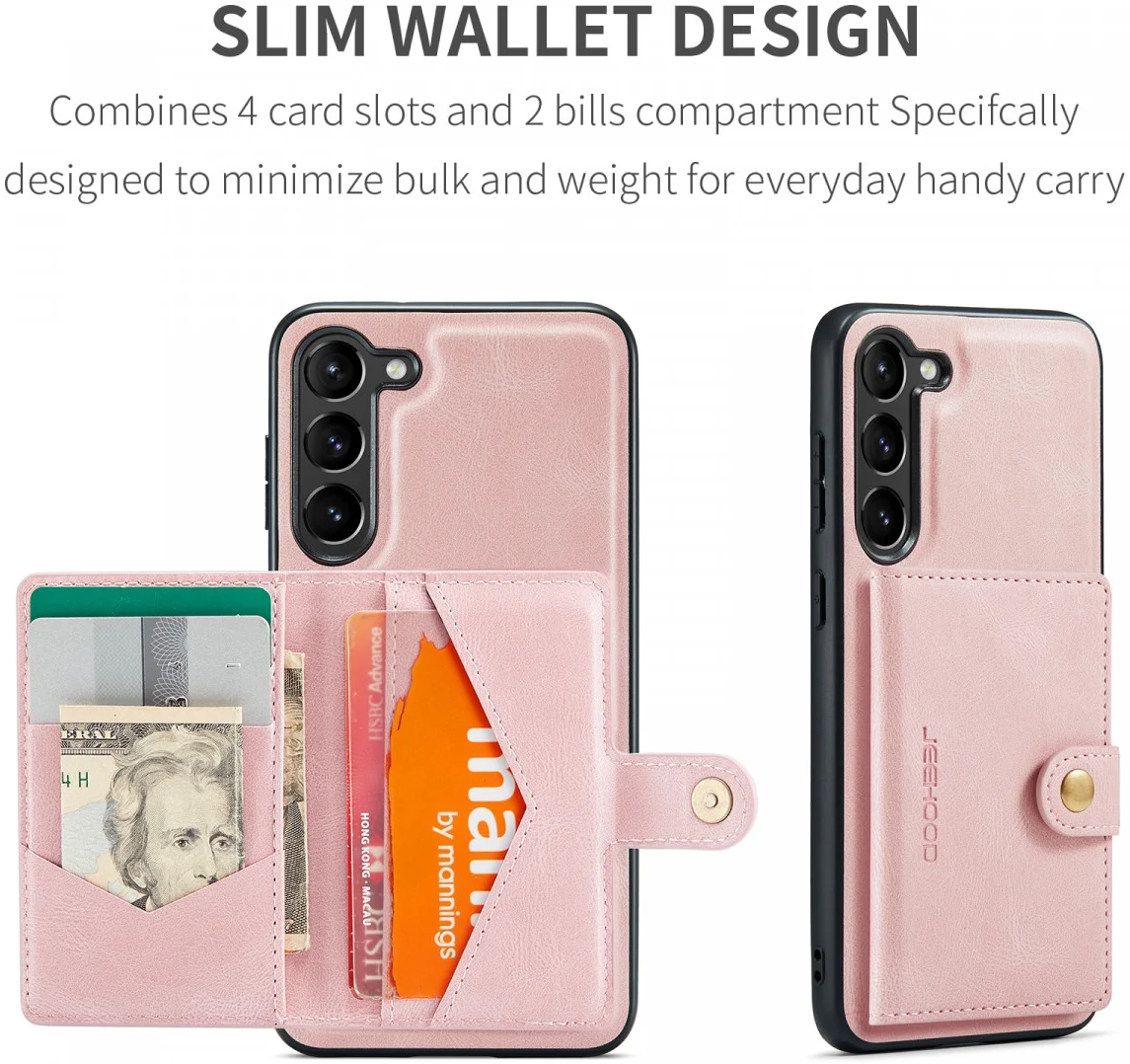 CaseMe JH-01 Samsung Galaxy A54 Hoesje Magnetische Kaarthouder Roze afbeelding 6