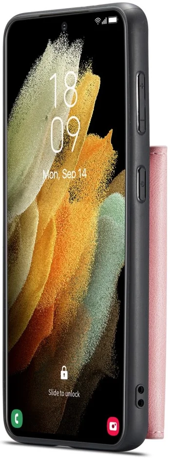 CaseMe JH-01 Samsung Galaxy S22 Hoesje Magnetische Kaarthouder Roze afbeelding 12
