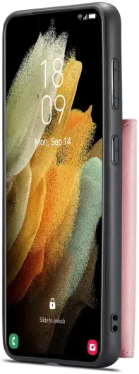 CaseMe JH-01 Samsung Galaxy S22 Hoesje Magnetische Kaarthouder Roze afbeelding 12