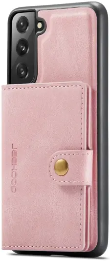 CaseMe JH-01 Samsung Galaxy S22 Hoesje Magnetische Kaarthouder Roze afbeelding 15