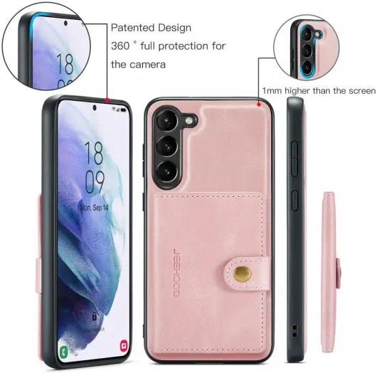 CaseMe JH-01 Samsung Galaxy S23 Hoesje Magnetische Kaarthouder Roze afbeelding 6