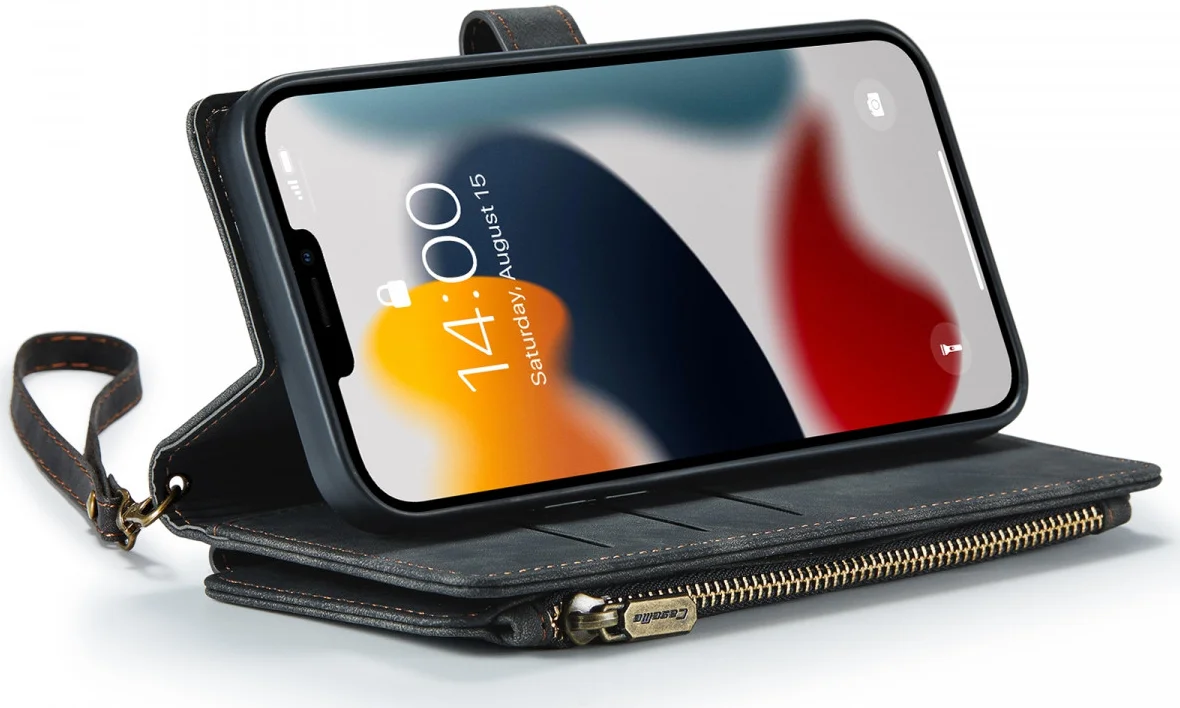 CaseMe C30 Apple iPhone 13 Pro Hoesje Pasjeshouder Book Case Zwart afbeelding 6