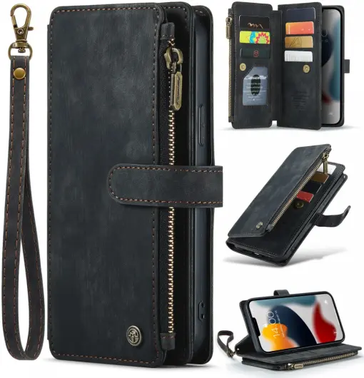 CaseMe C30 Apple iPhone 13 Pro Hoesje Pasjeshouder Book Case Zwart afbeelding 3