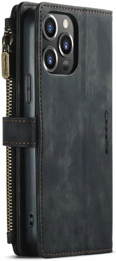 CaseMe C30 Apple iPhone 13 Pro Hoesje Pasjeshouder Book Case Zwart afbeelding 5