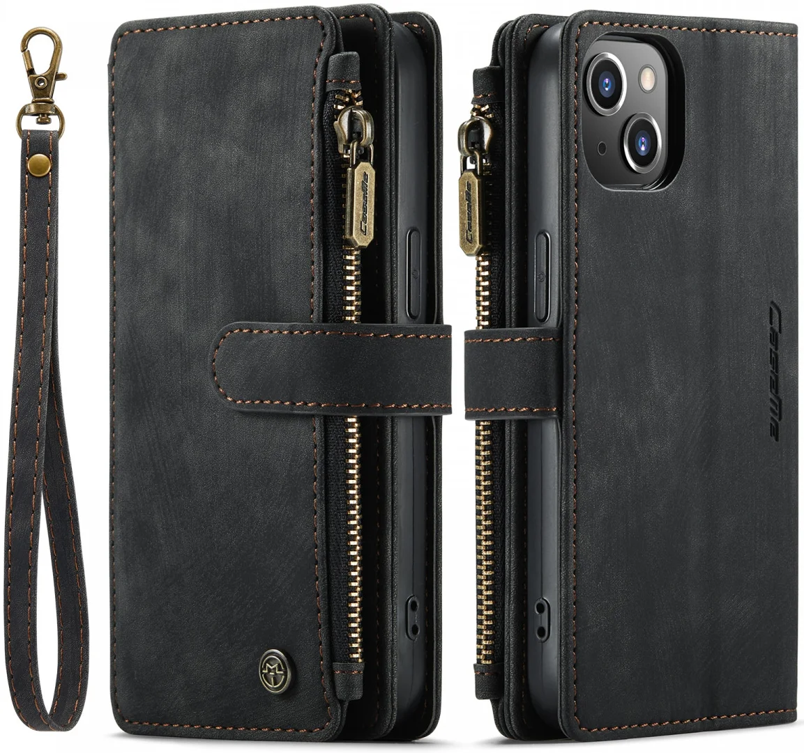 CaseMe C30 Apple iPhone 14 Plus Hoesje Pasjeshouder Book Case Zwart afbeelding 2