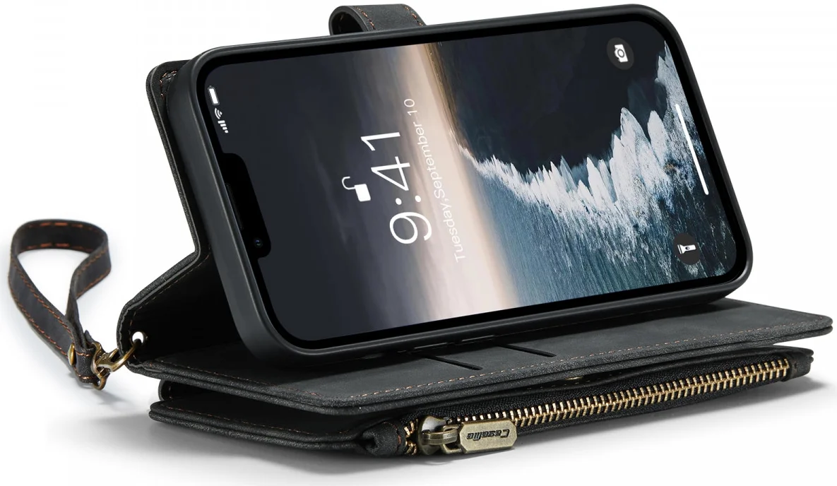 CaseMe C30 Apple iPhone 14 Plus Hoesje Pasjeshouder Book Case Zwart afbeelding 4