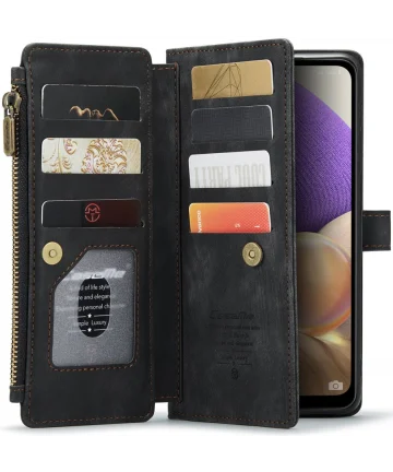 CaseMe C30 Samsung Galaxy A23 Hoesje Pasjeshouder Book Case Zwart Hoesjes