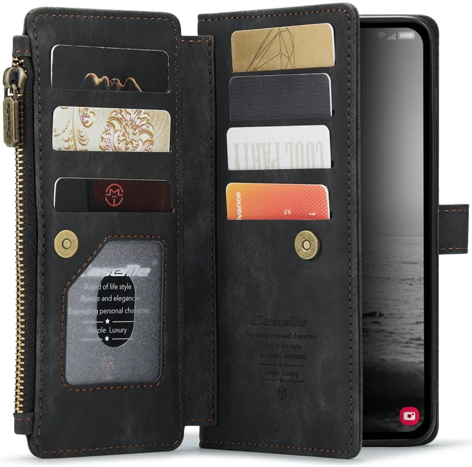 CaseMe C30 Samsung Galaxy A24 Hoesje Pasjeshouder Book Case Zwart afbeelding 1