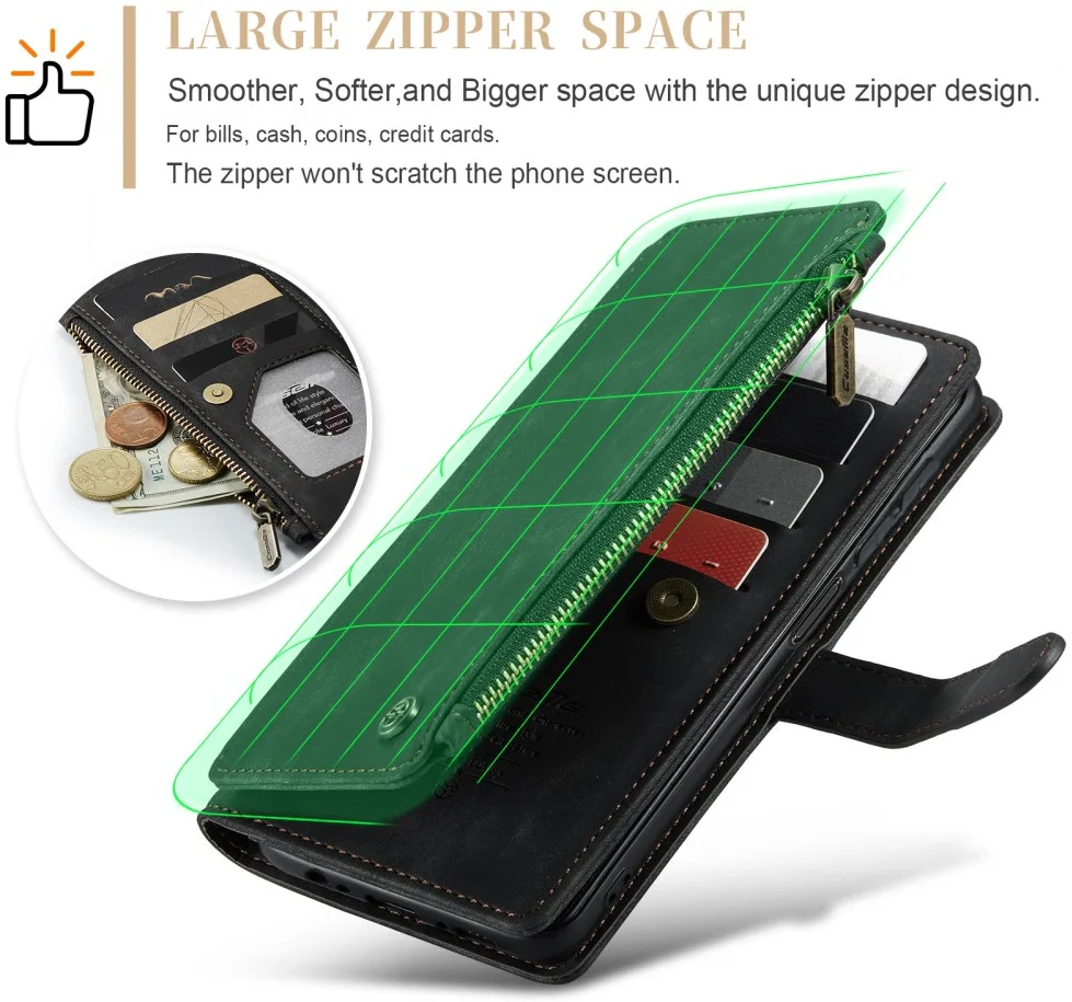 CaseMe C30 Samsung Galaxy A24 Hoesje Pasjeshouder Book Case Zwart afbeelding 5