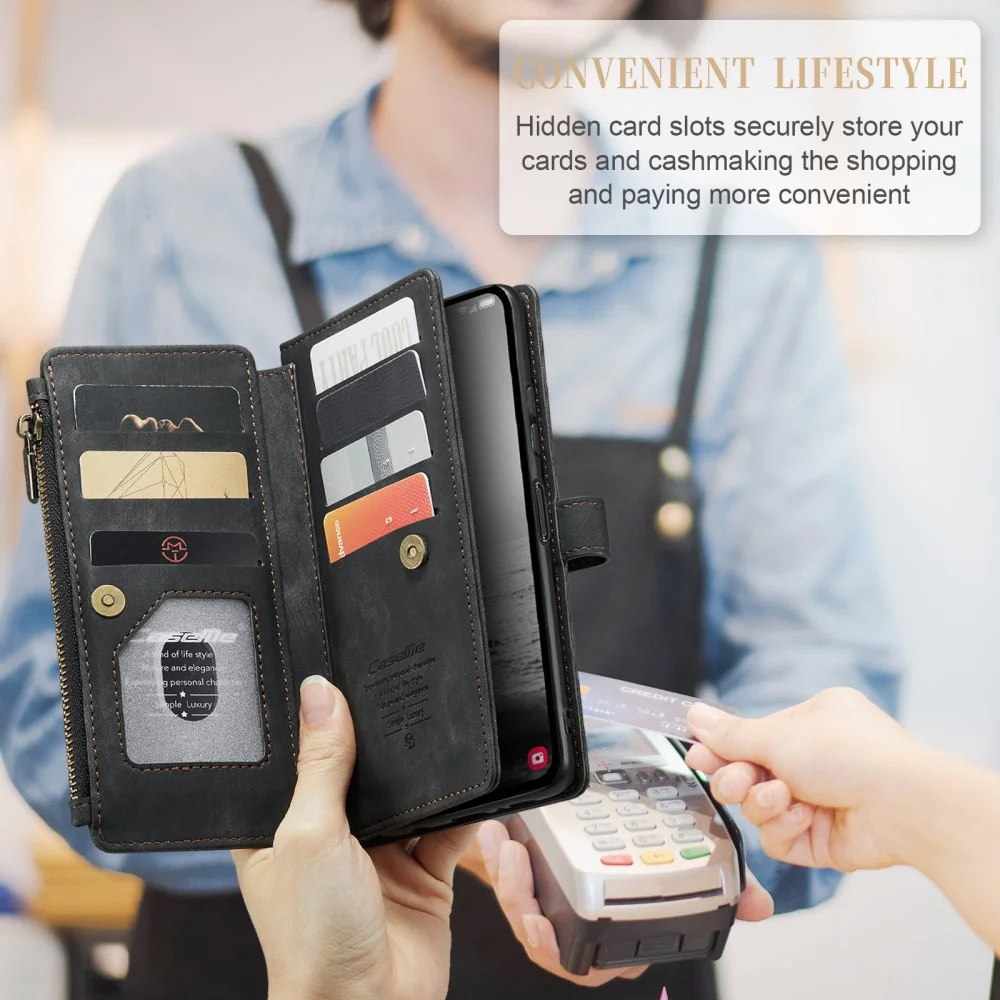 CaseMe C30 Samsung Galaxy A24 Hoesje Pasjeshouder Book Case Zwart afbeelding 6