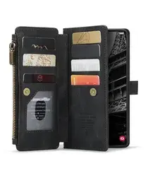 CaseMe C30 Samsung Galaxy S23 Hoesje Pasjeshouder Book Case Zwart afbeelding