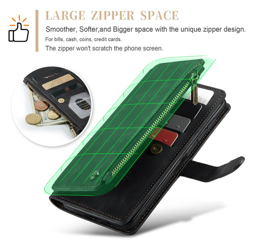 CaseMe C30 Samsung Galaxy S23 Hoesje Pasjeshouder Book Case Zwart afbeelding 15