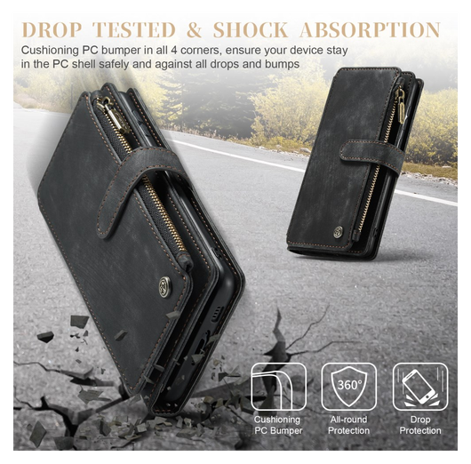 CaseMe C30 Samsung Galaxy S23 Hoesje Pasjeshouder Book Case Zwart afbeelding 16