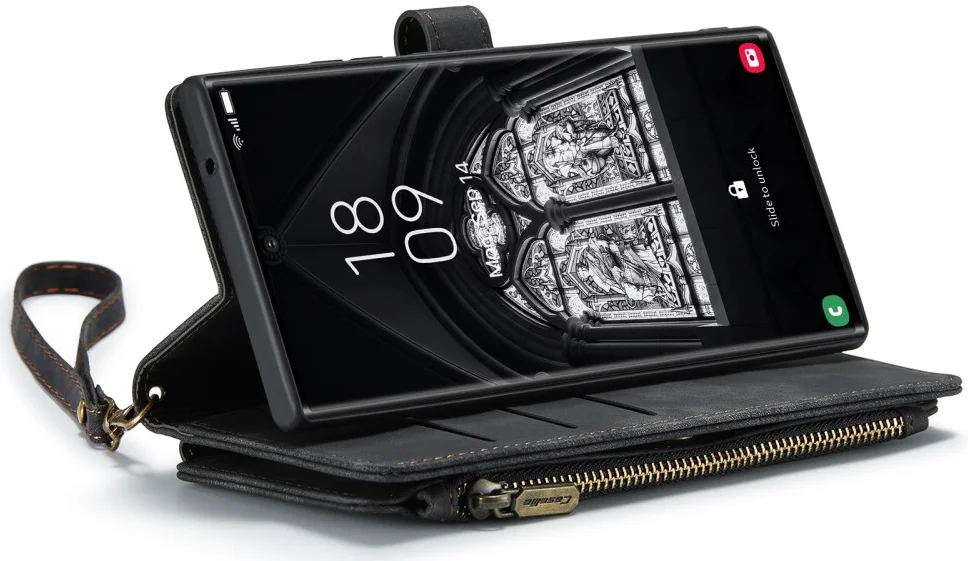 CaseMe C30 Samsung S23 Ultra Hoesje Pasjeshouder Book Case Zwart afbeelding 14