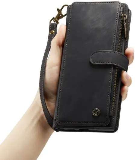 CaseMe C30 Samsung S23 Ultra Hoesje Pasjeshouder Book Case Zwart afbeelding 12