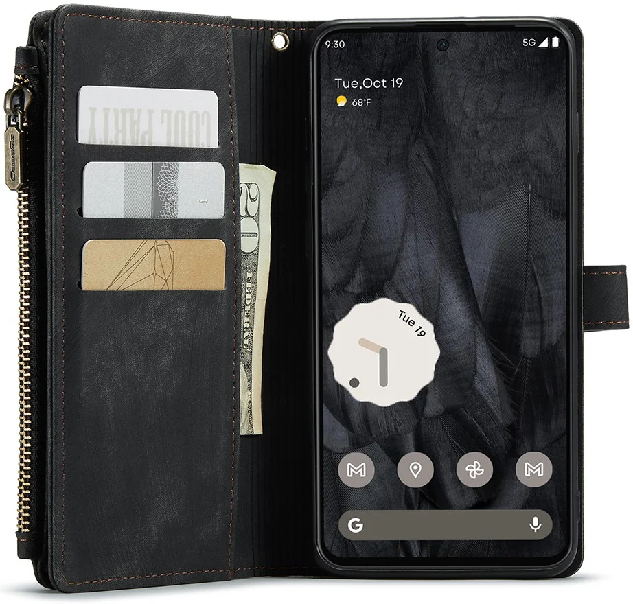 CaseMe C30 Google Pixel 8 Pro Hoesje Pasjeshouder Book Case Zwart afbeelding 2