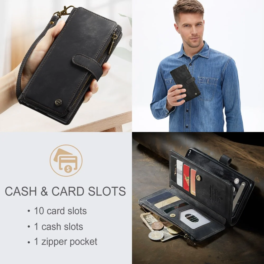 CaseMe C30 Google Pixel 8 Pro Hoesje Pasjeshouder Book Case Zwart afbeelding 8