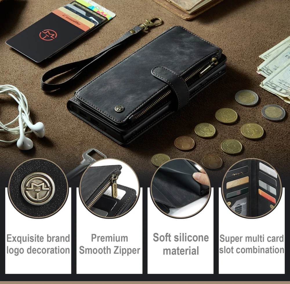 CaseMe C30 Google Pixel 8 Pro Hoesje Pasjeshouder Book Case Zwart afbeelding 9