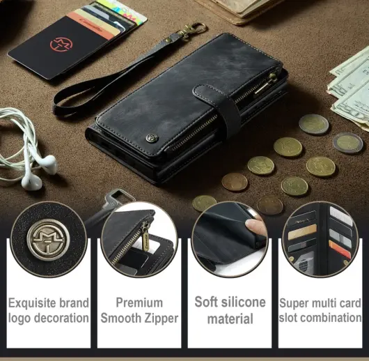 CaseMe C30 Google Pixel 8 Pro Hoesje Pasjeshouder Book Case Zwart afbeelding 9