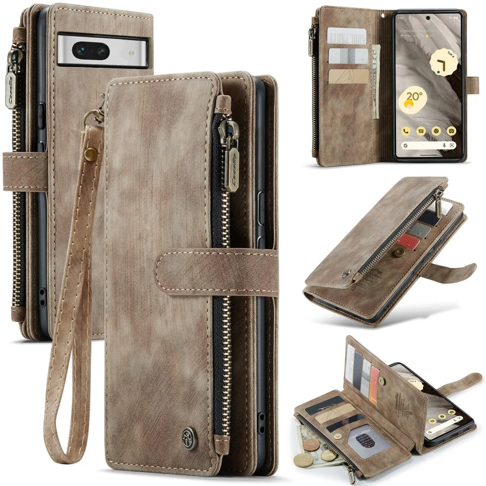 CaseMe C30 Google Pixel 7a Hoesje Pasjeshouder Book Case Bruin afbeelding 12