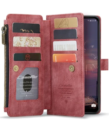 CaseMe C30 Samsung Galaxy A13 5G Hoesje Pasjeshouder Book Case Rood Hoesjes