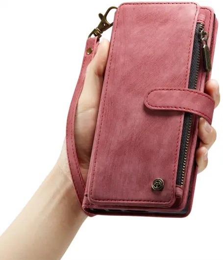 CaseMe C30 Samsung S23 Ultra Hoesje Pasjeshouder Book Case Rood afbeelding 11