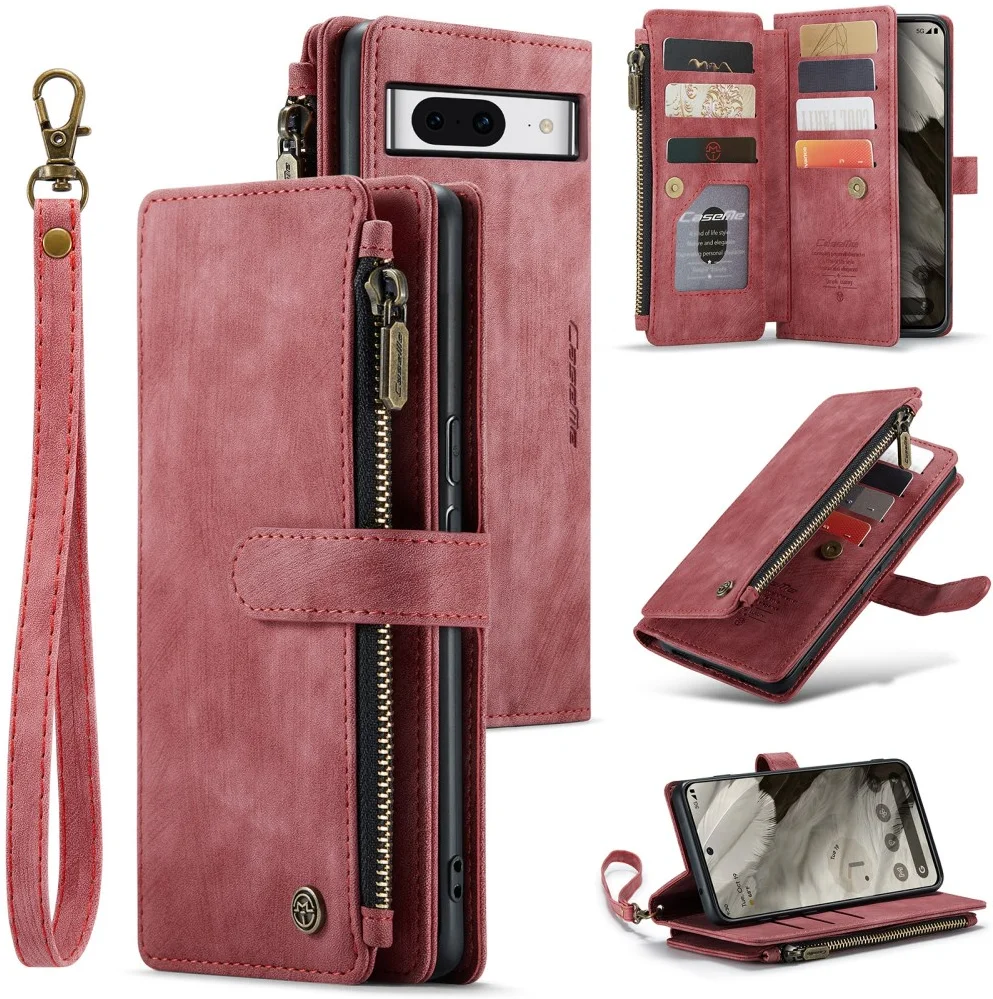 CaseMe C30 Google Pixel 8 Hoesje Pasjeshouder Book Case Rood afbeelding 15