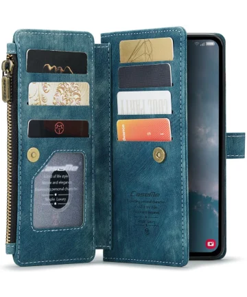 CaseMe C30 Samsung Galaxy A14 5G Hoesje Pasjeshouder Book Case Blauw Hoesjes