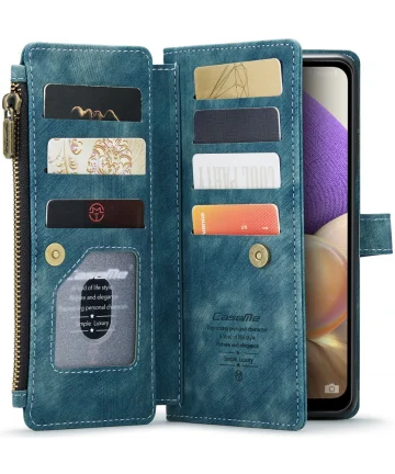 CaseMe C30 Samsung Galaxy A23 Hoesje Pasjeshouder Book Case Blauw Hoesjes